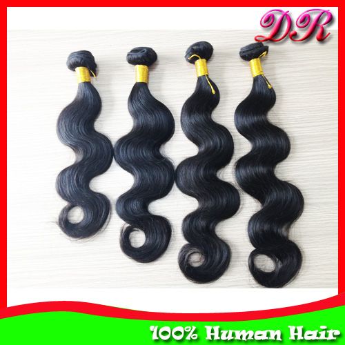 Unprocessed Brazilian Virgin Human Hair Weft Body Wave Natural Color