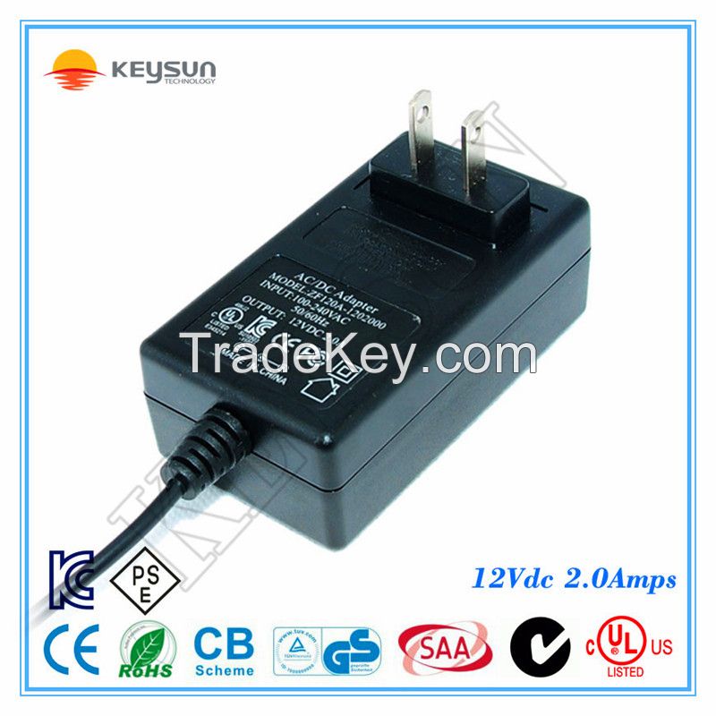 wall mounted switching power supply 12V 2A power adapter