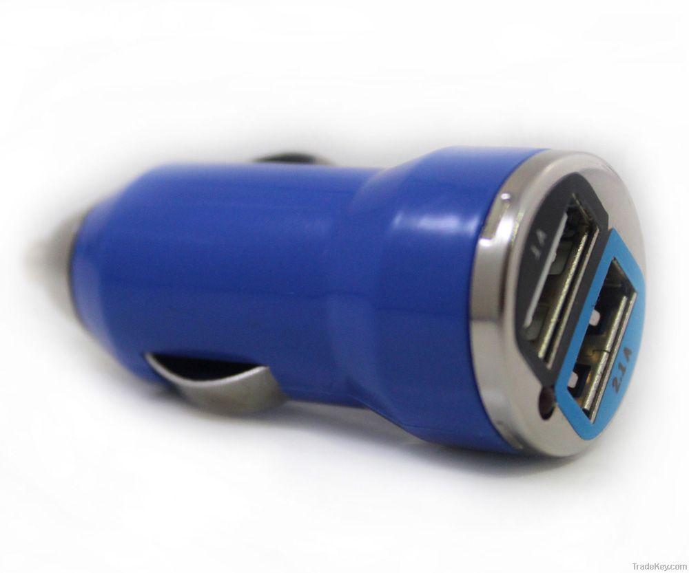 Bullet 1A/2.1A 12-24V Dual USB Car Charger