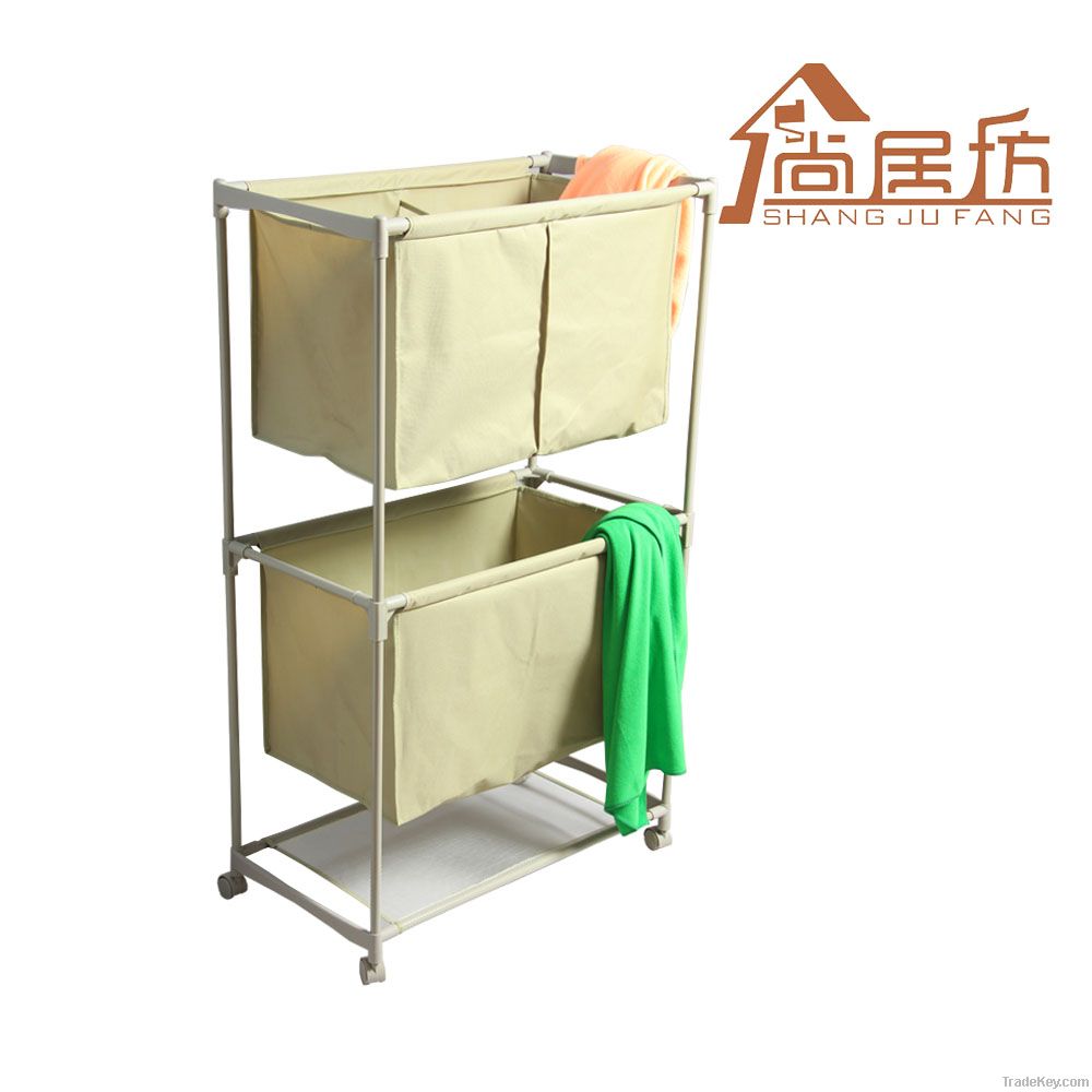 Two-layer 3 grids laundries basket
