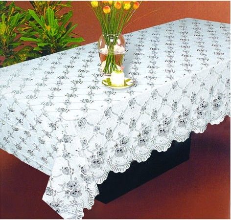 Golden Vinyl Lace Tablecloths, Can be Customized, Durable