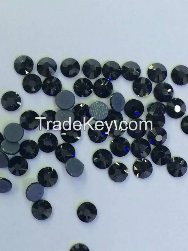 wholesale ss10 ss16 ss20 ss30 black hotfix rhinestone