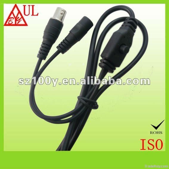 bnc male and dc male cctv camera cable