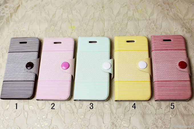 Leather Case for iphone 5, PC/Magnet Materials Standing Function