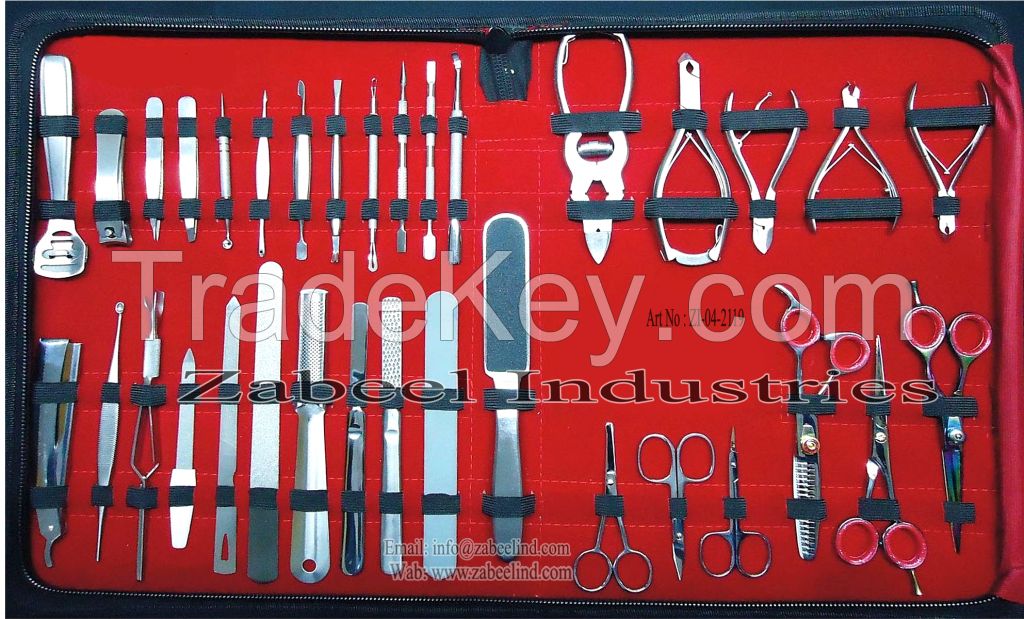 Professional Beauty Instruments Saloon Kit, Manicure, Pedicure, Shaving Instruments Barber Scissors and Thinner Japanese Stainless Steel product By Zabeel Industries