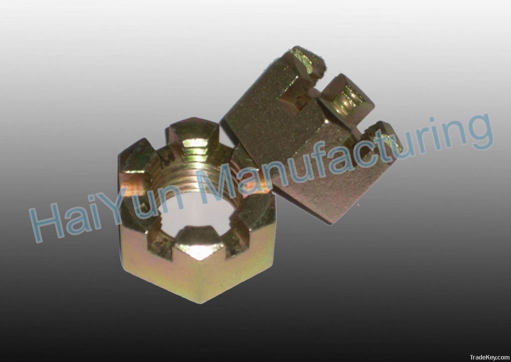 Slotted hex nuts