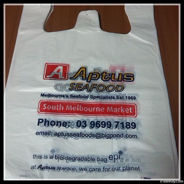 HDPE and LDPE plastic tshirt vest carry bag for shopping, supermarket