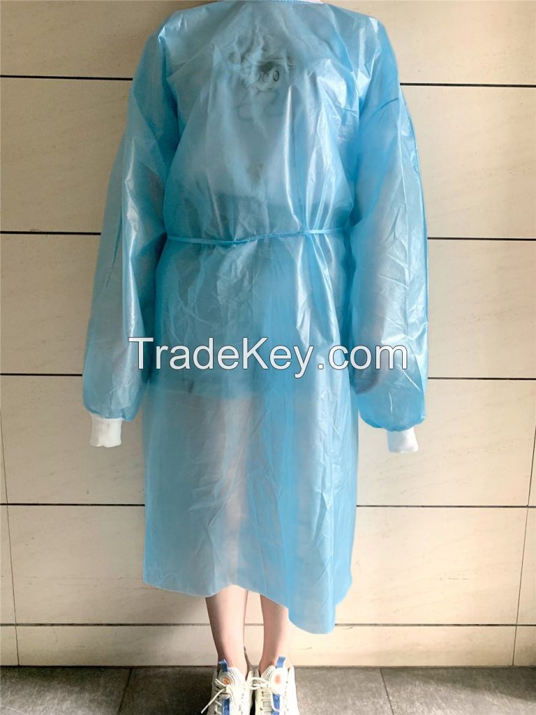 DISPOSABLE CPE GOWN PLASTIC ISOLATION GOWNS