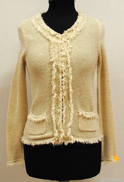 Women's Lurex Cardigan Sweater