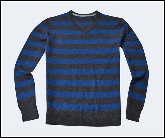 2013 V-neck Long Sleeve Striped Men Pullover Sweater
