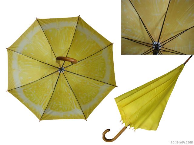 24&quot;*8k heat tranfer printing woodem umbrella