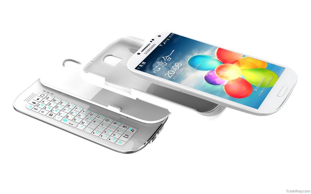 Sliding & Standing Detachable BT Keyboard Case for Galaxy S4