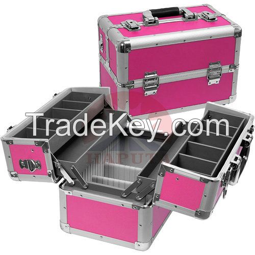 Rose Aluminium Makeup Travel Case with 4 Trays (HB-3210)