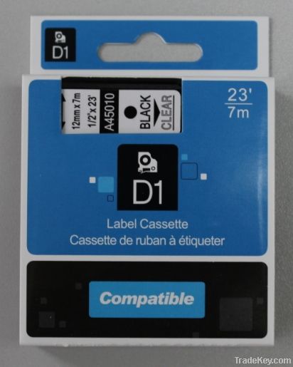 High quality good price Black on Clear label tape for Dymo 45010