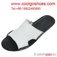 Mens summer leather slippers manufacturers in china