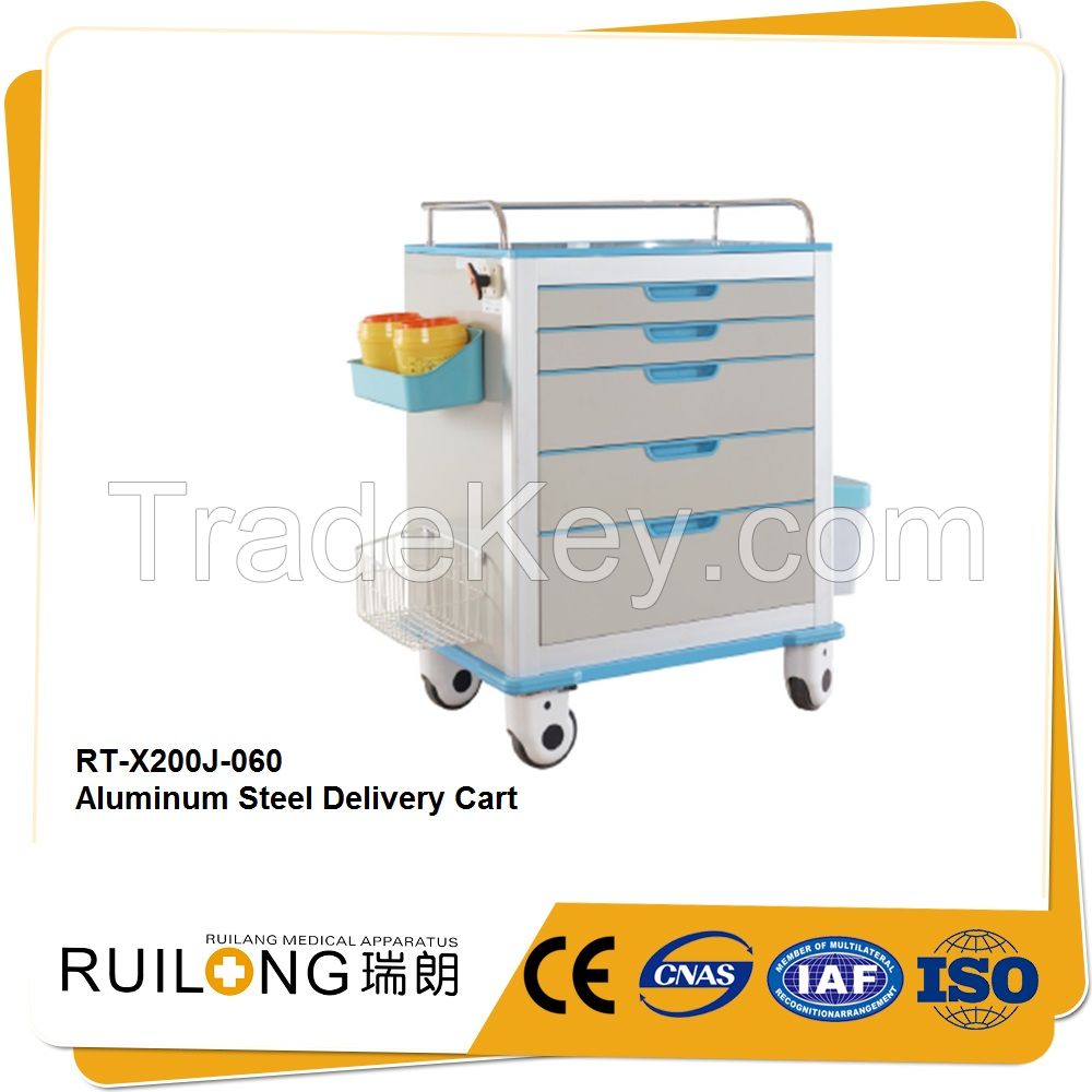 Durable easy clean medical cart and trolley for hospital used
