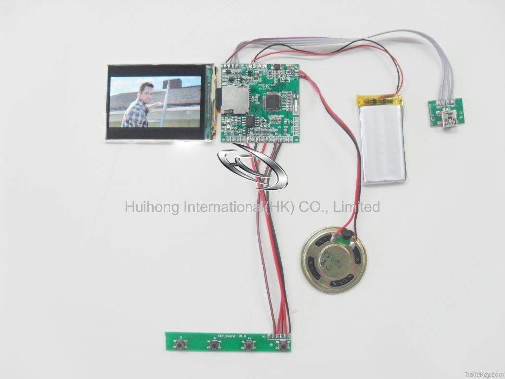 Mini advertised video module can be video greeting card