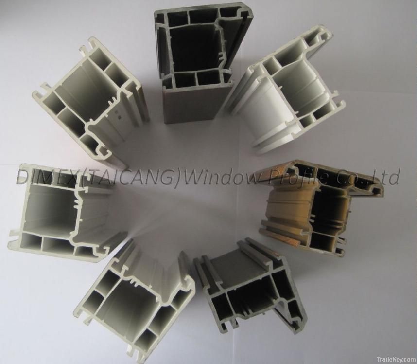 ISO certificated various plastic 80mm PVC profiles for windows and doo