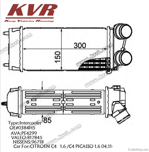 Water To Air Intercooler for CITROEN