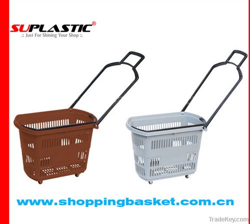 Towable Shopping Basket Trolley With Casters TL-2