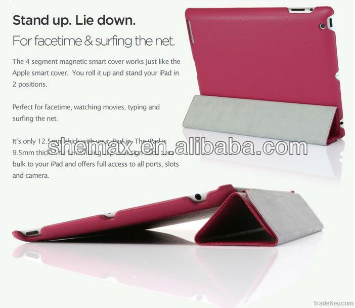 In Stock! Leather Smart Case Cover for ipad 2 3 4 mini