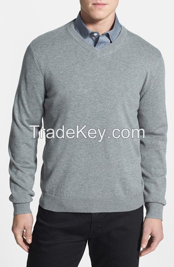 100 % ORGANIC COTTON V - NECK MENS SWEATERS MACHÄ°NE WASHABLE