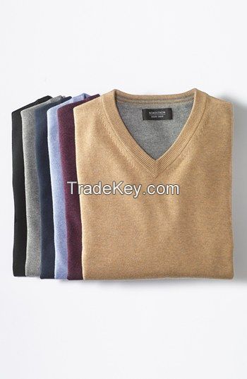 100 % ORGANIC COTTON V - NECK MENS SWEATERS MACHÄ°NE WASHABLE