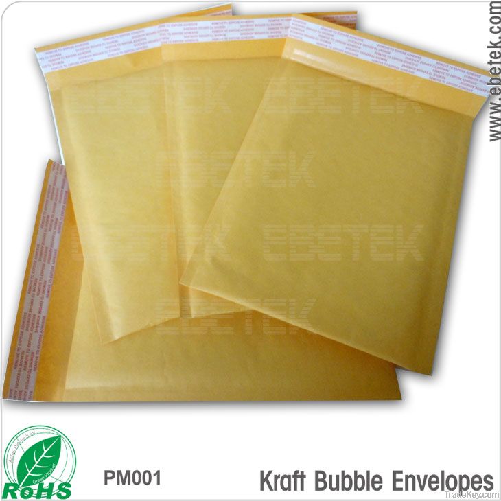 Kraft paper bubble envelopes with self-adhesive