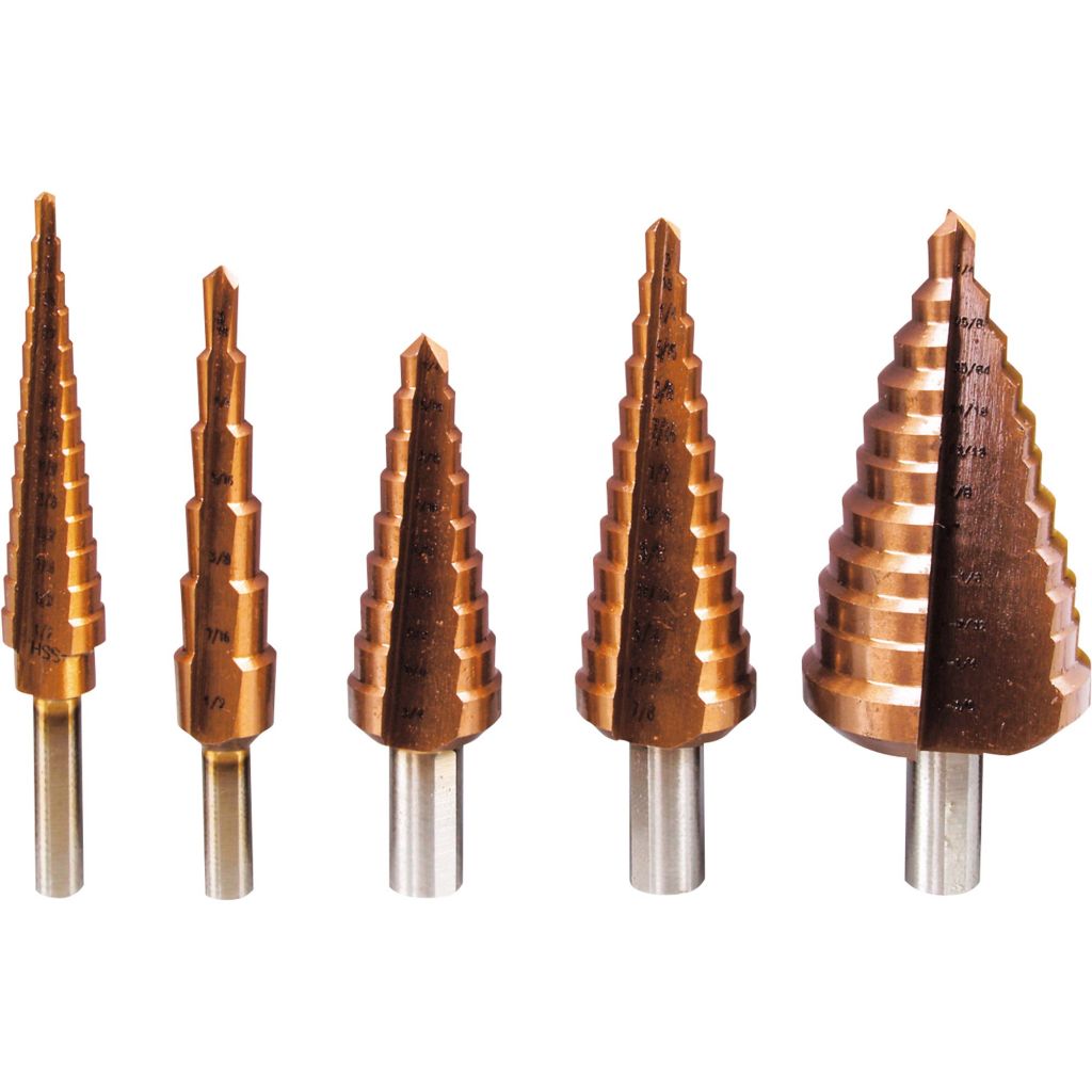 Titanium coated unibit step bit drill bit