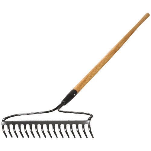 Garden soil rake with long handle