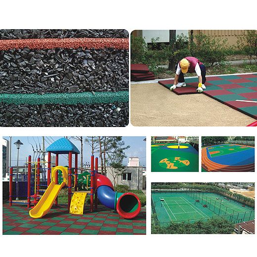 Colorful EPDM Granules Carpet Sport Rubber Flooring Tiles