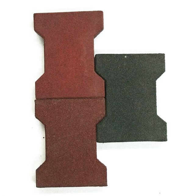 Quality Rubber Product playground outdoor Rubber Tiles Bone Shape Rubber Paver Tile