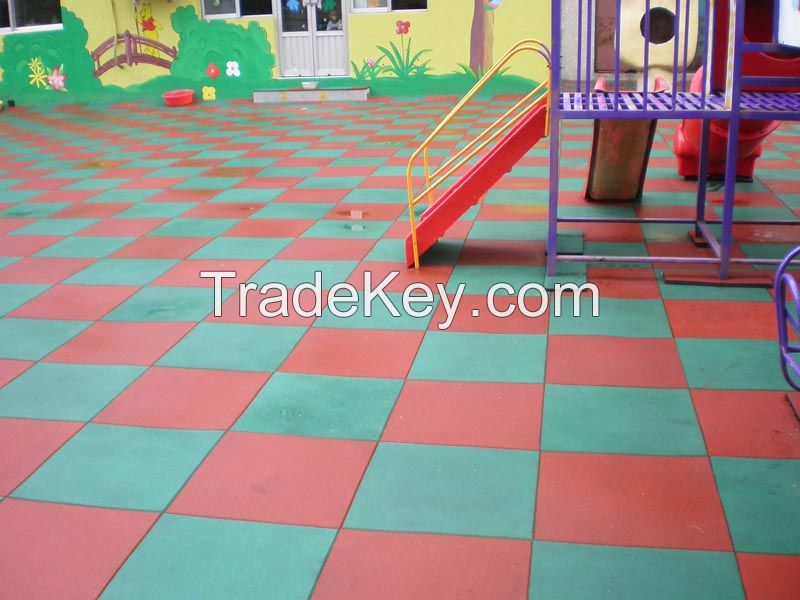 Outdoor Playground Rubber Tile/Interlocking Rubber Floor Mat/Colorful Rubber Tiles/