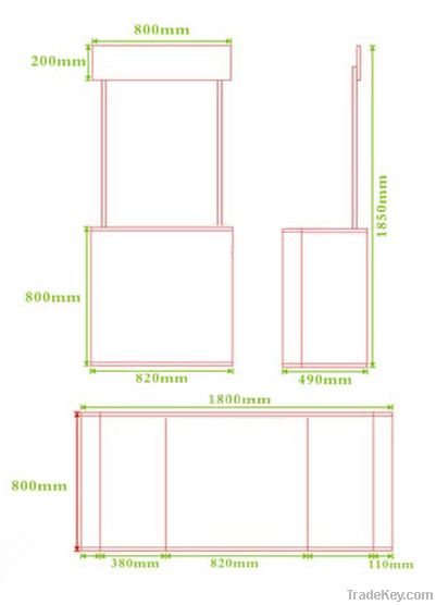 Plastic Promotion Table Booth for advertising