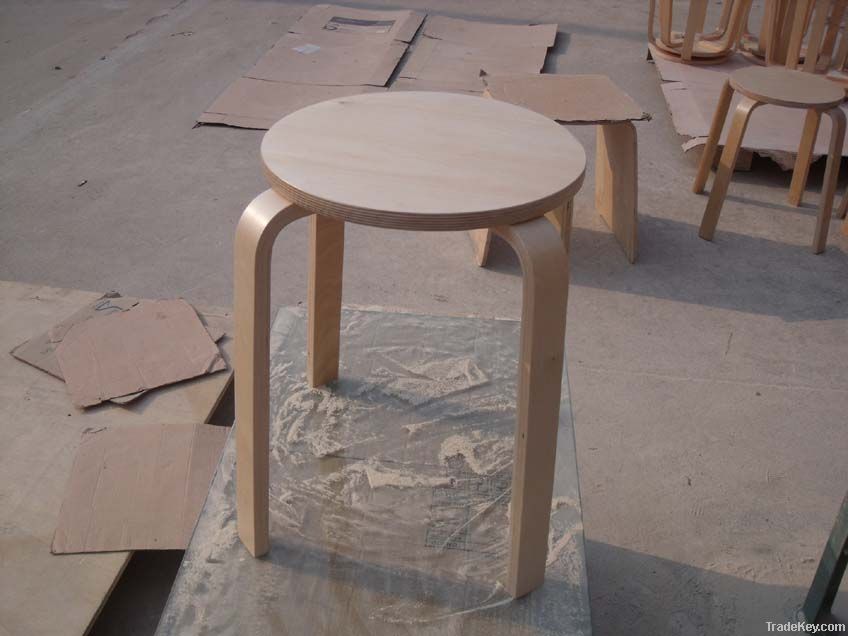 Wooden round stool