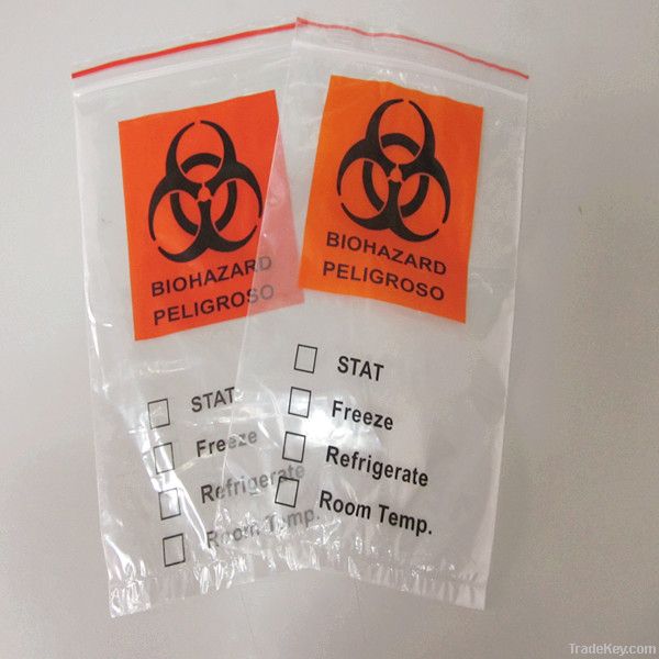 Plastic biohazard bag
