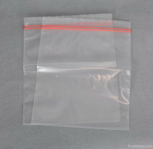 Transparent plastic ziplock bag