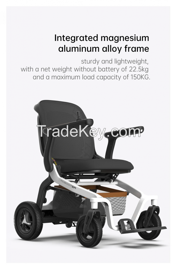 Hot Selling China New Design Aluminum Electric Wheelchairs with lightweight foldable by App