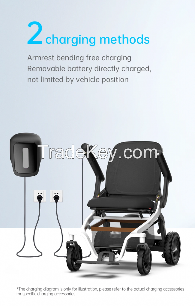 Hot Selling China New Design Aluminum Electric Wheelchairs with lightweight foldable by App