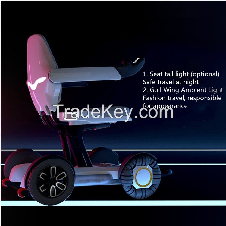 2021 China New Design Aluminum Lightweight Power Wheelchair that Fold Up by App