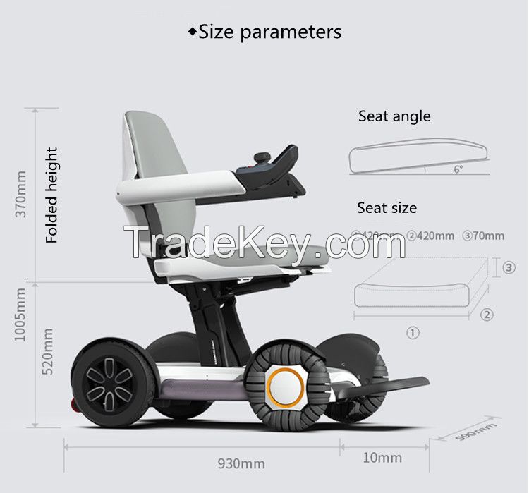 2024 New Arrival Aluminum Lightweight Folding Power Electric Wheelchair For Elderly