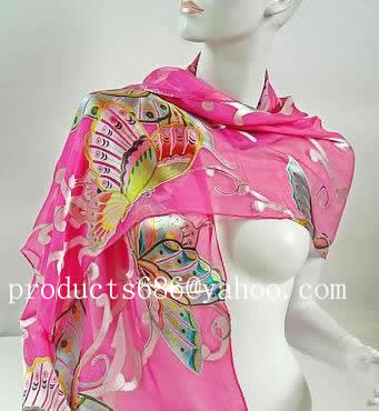 silk scarf ( big butterfly burn-out prints series)