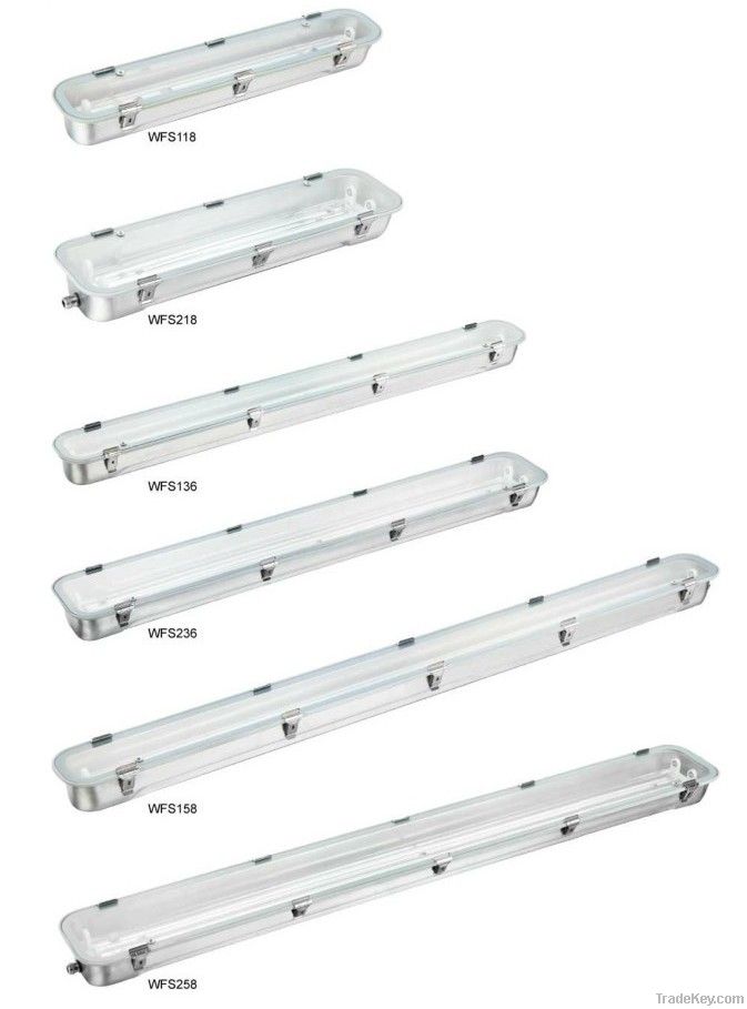 IP65 WFS218 Industrial waterprool fluorescent light fixture for LED