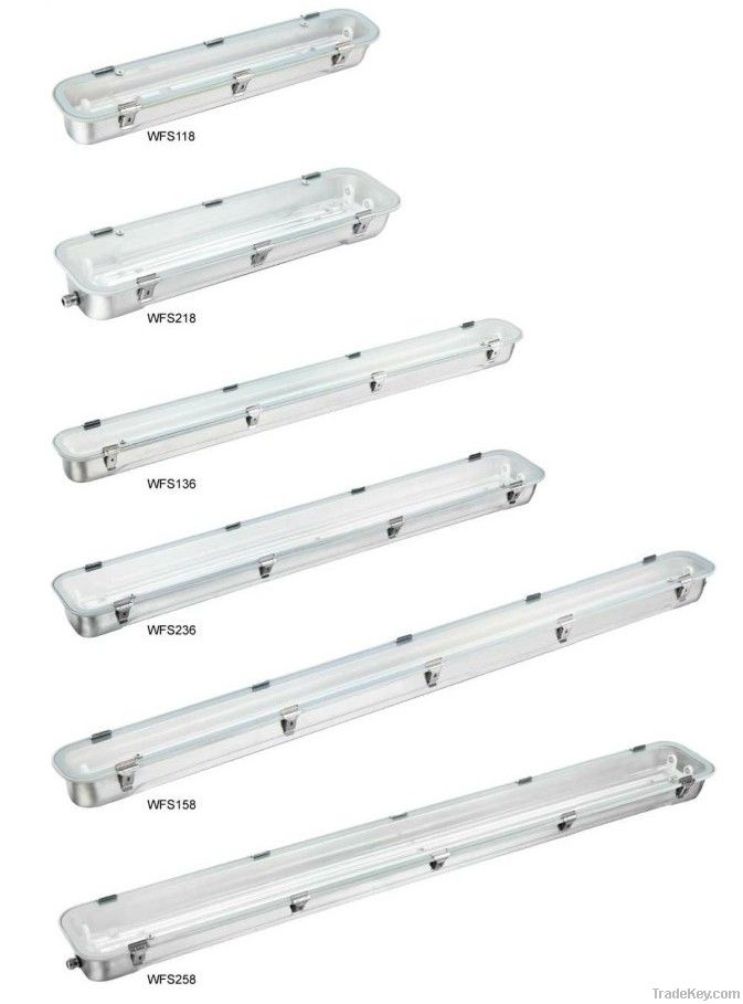IP65 WFS136 Industrial waterprool fluorescent light fixture for LED si