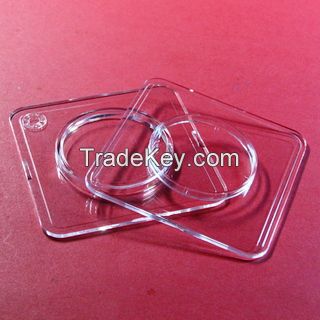 Square coin capsule with inner circle