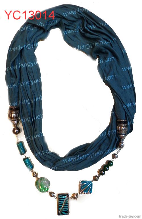 scarf with jewelry