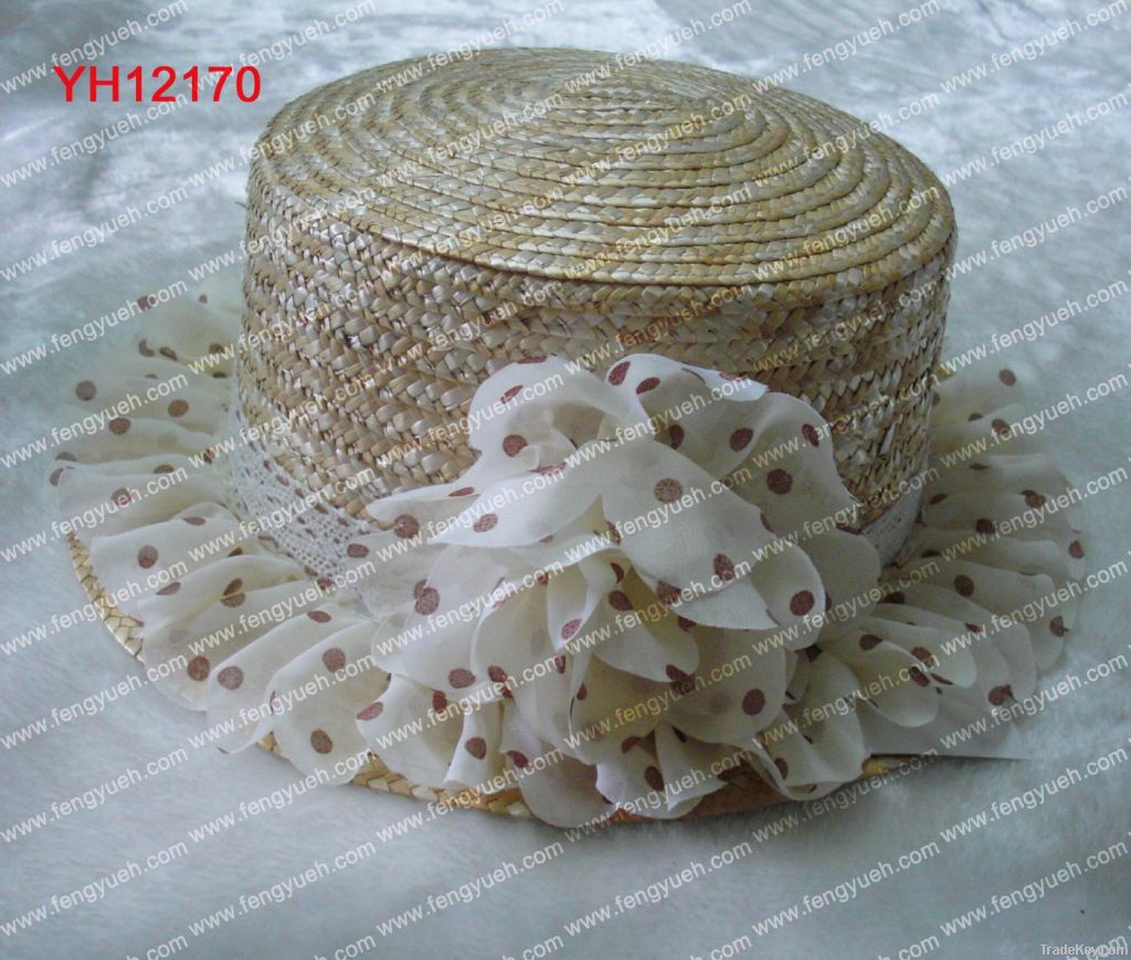 straw hat with flower