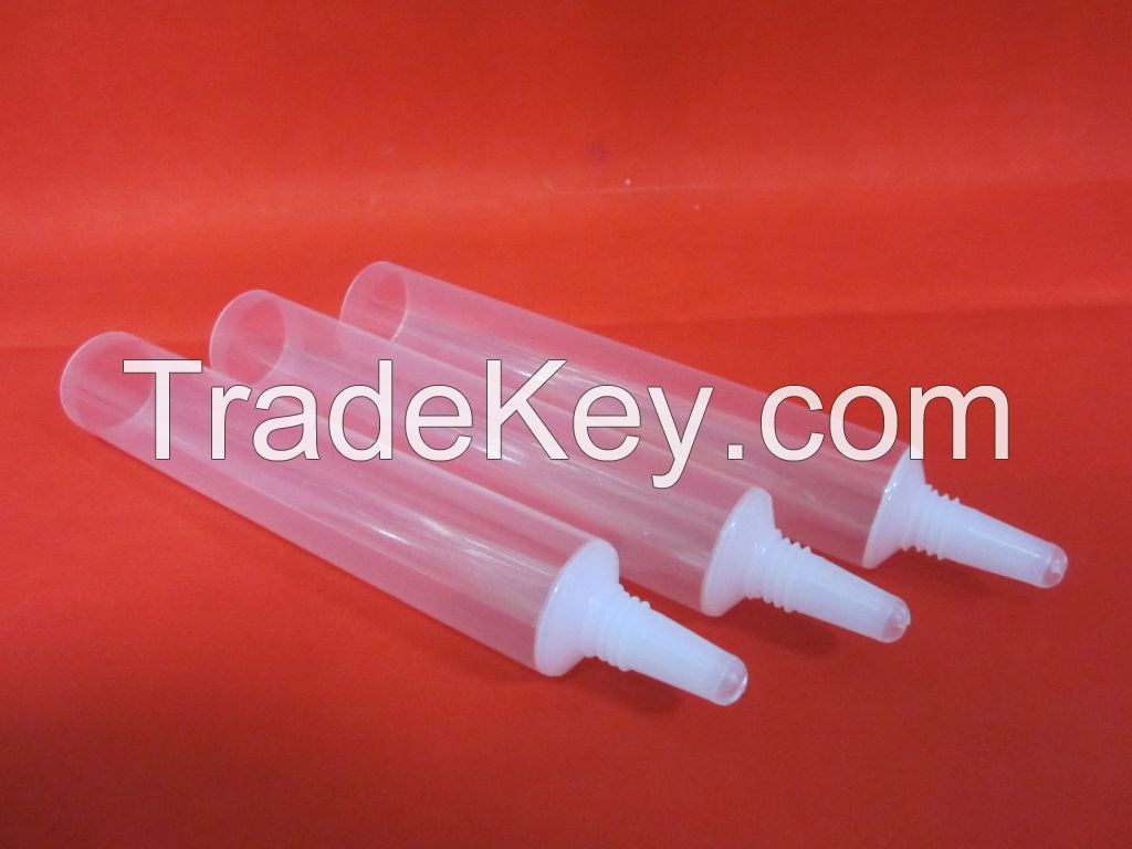 Plastic and Rubber tip +cosmetic plsatic tube