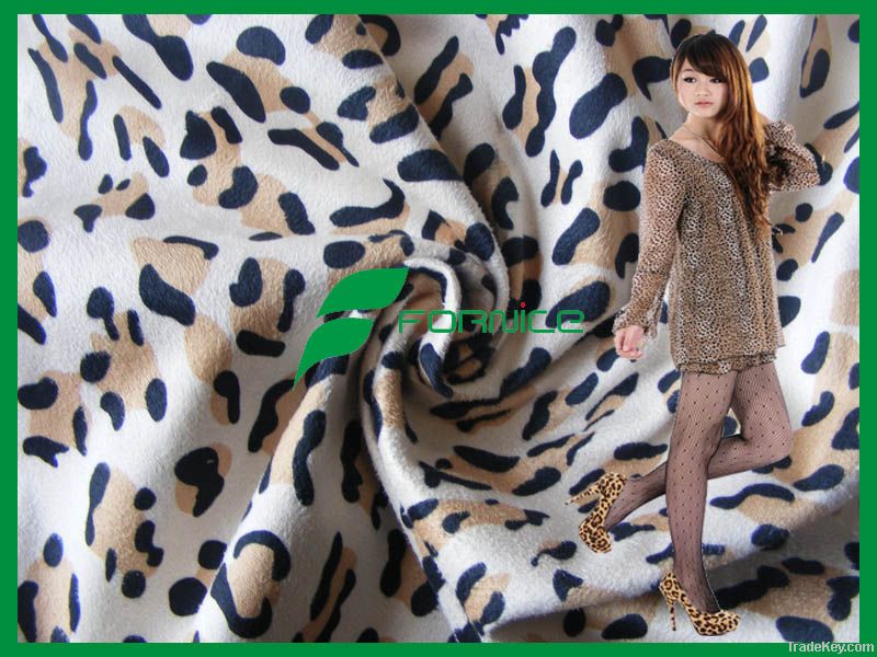 Printed leopard suede fabric for shoes