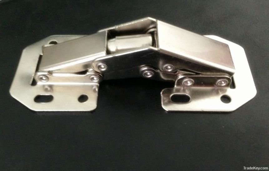 Silvery Steel Concealed hinges with spring for cabinet door 4''